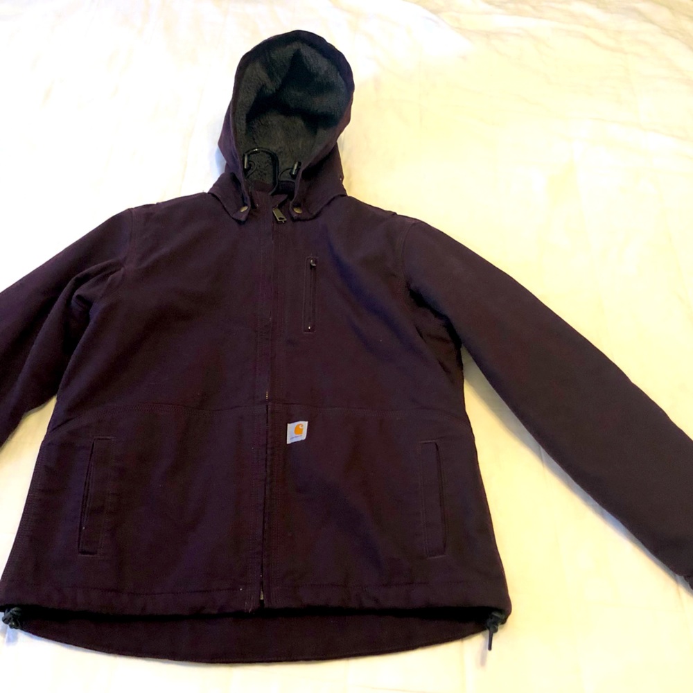 Carhartt Womens full swing Sherpa lined canvas jacket, plum, medium